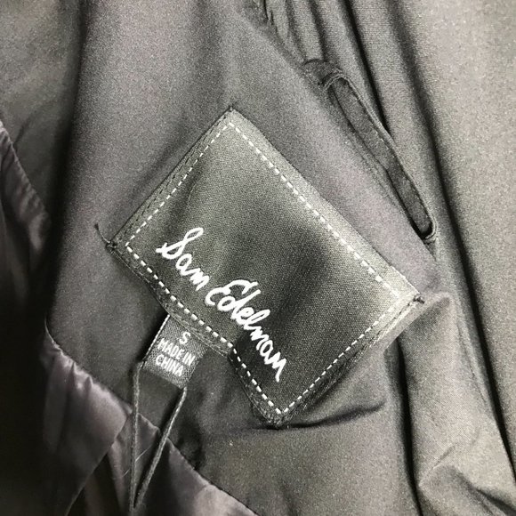 Sam Edelman Puffer Hooded Faux Fur Trim Coat Black Size Small NWT - Picture 14 of 15